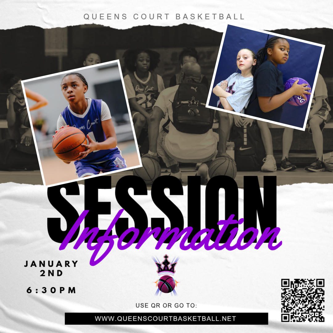 Queens Court youth basketball session flyer