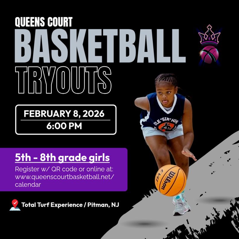 Girl dribbling basketball at Queens Court tryouts